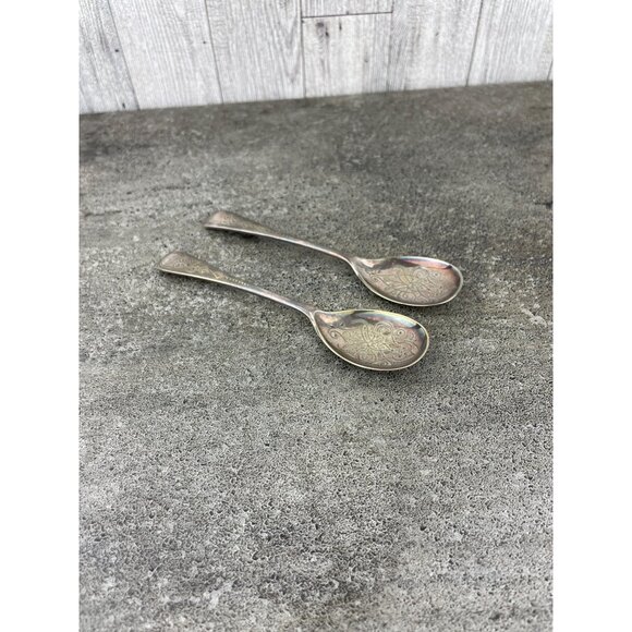 Antique Engraved Silver Plated Spoon Ornate Filigree Price Per Spoon - Picture 6 of 8